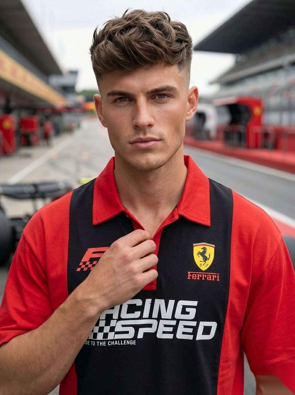 Racing-Inspired Polo T-Shirt