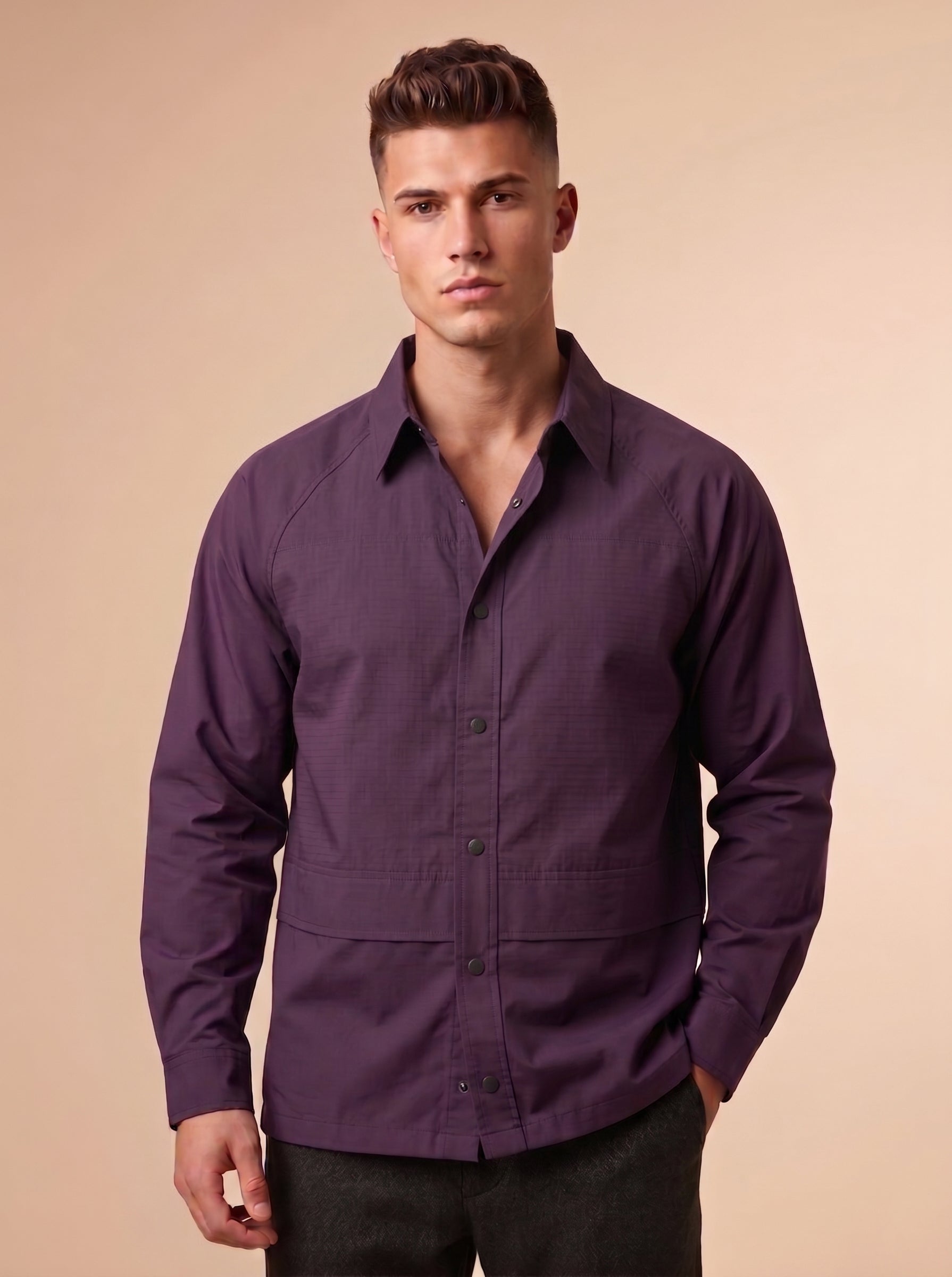 Snipes shacket shirt featuring a stylish, cozy design with a button-up front and collar, ideal for casual wear.