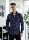Digital Printed Shirts - Violet&Blue