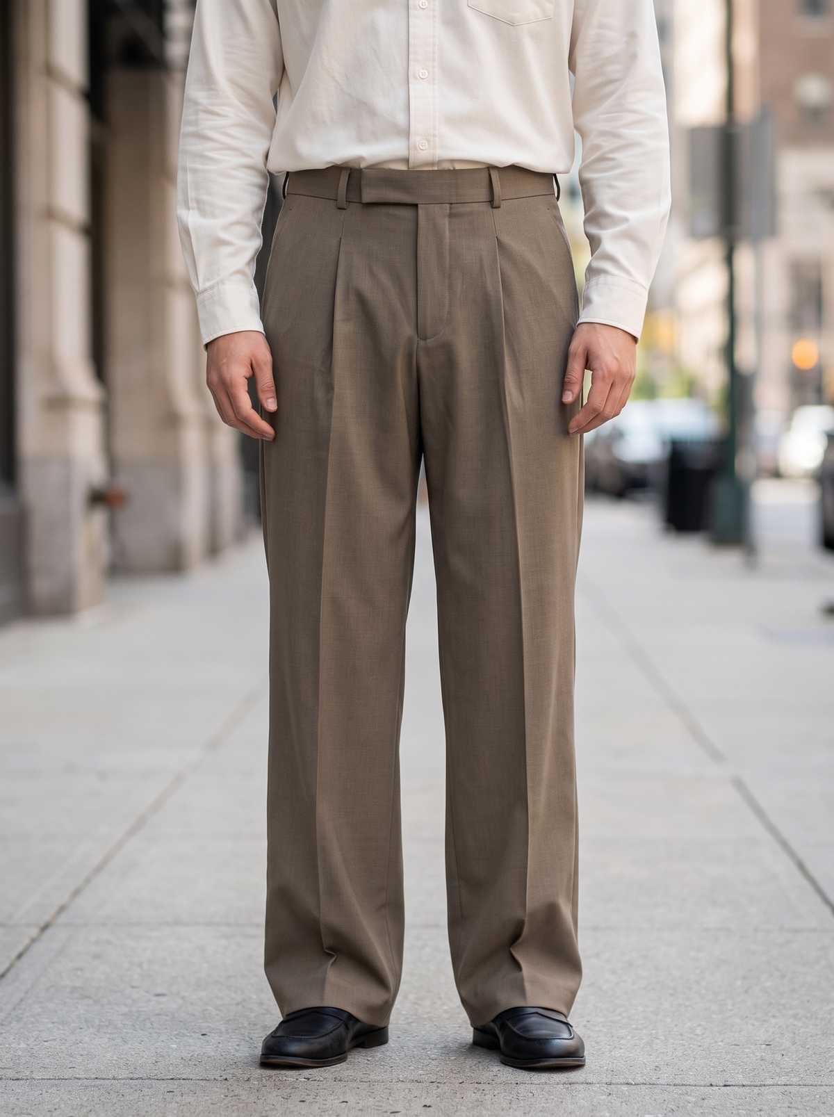 Men’s Korean Fit Pleated Wide Leg Formal Trousers