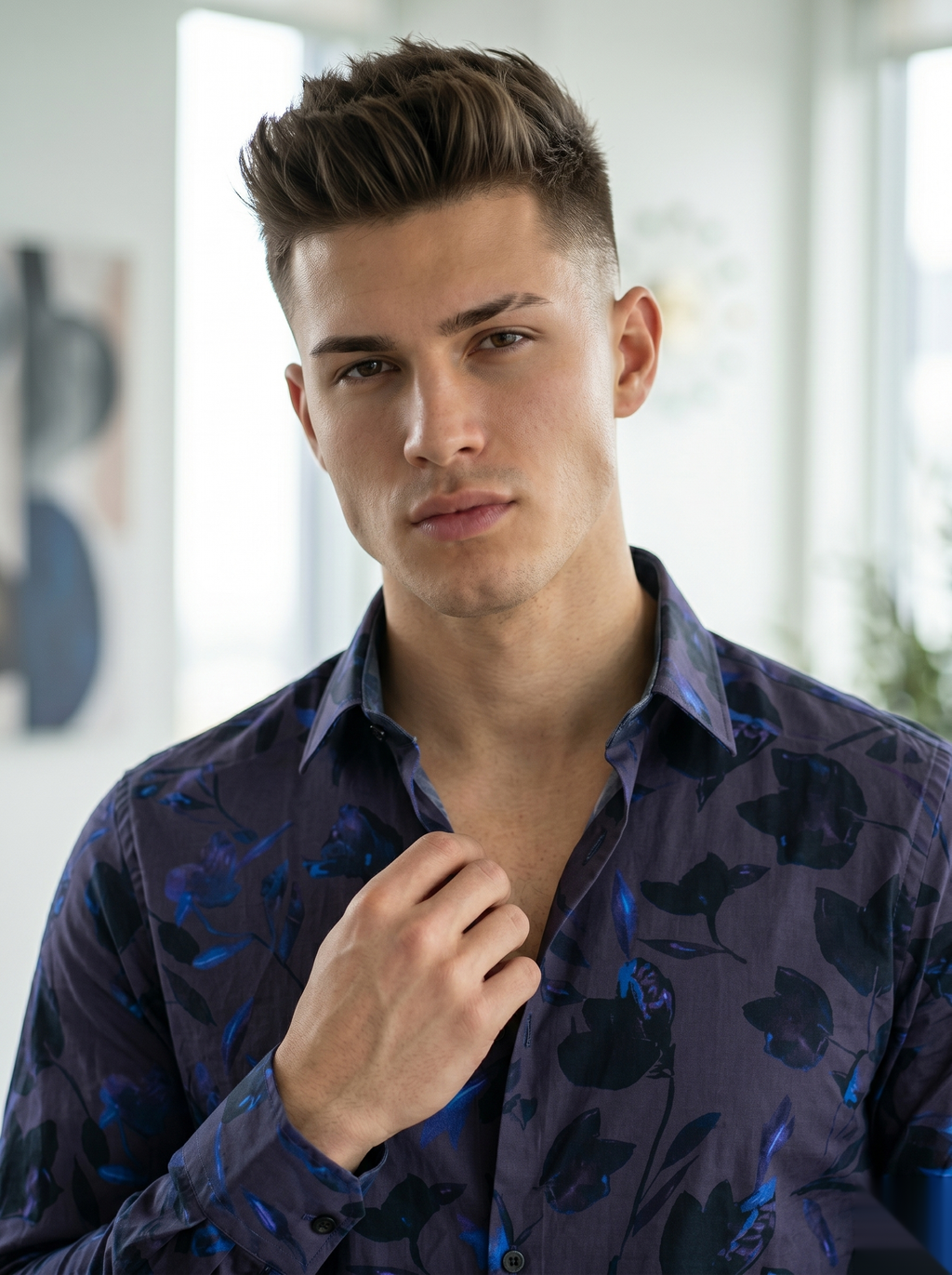 Digital Printed Shirts - Violet&Blue