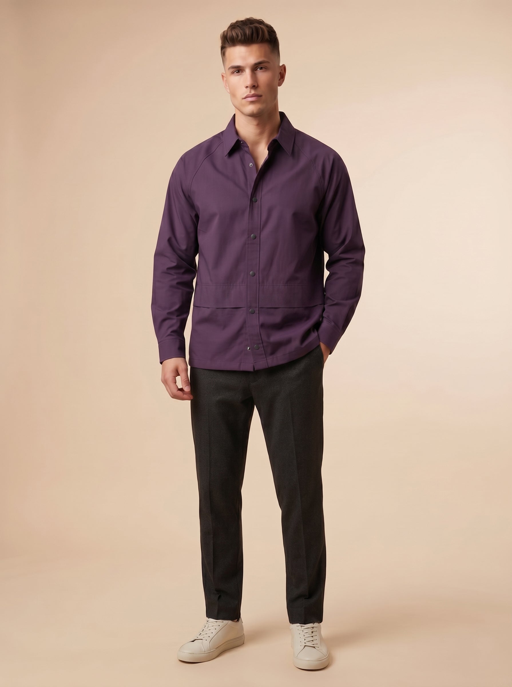 Snipes men's shacket shirt with a stylish design, featuring a button-up front and comfortable fit, ideal for casual wear.