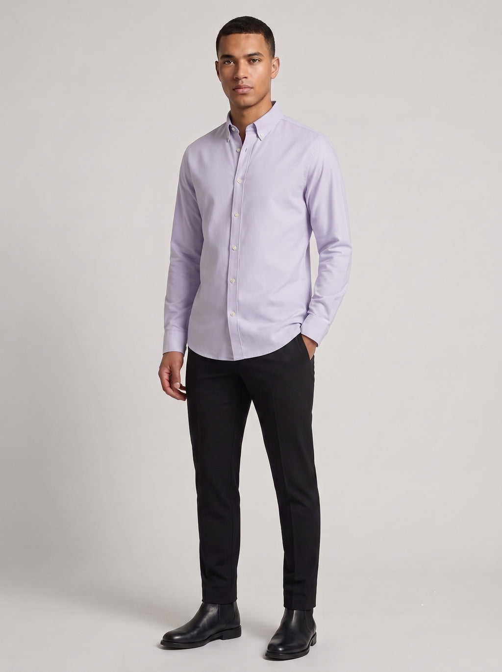 Men’s Solid Oxford Shirt – Full Sleeve Button-Down Collar