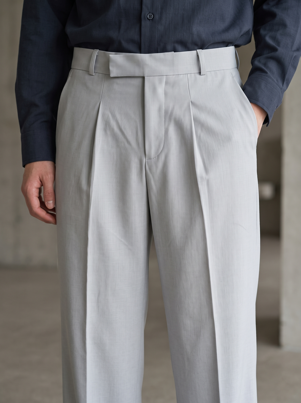 Men’s Korean Fit Pleated Wide Leg Formal Trousers