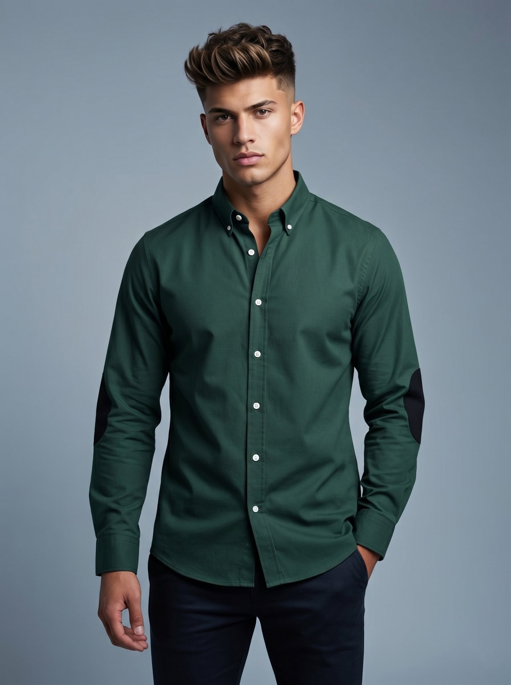Snipes elbow patch shirt showing a casual long-sleeve shirt with contrasting elbow patches and a button-up front.