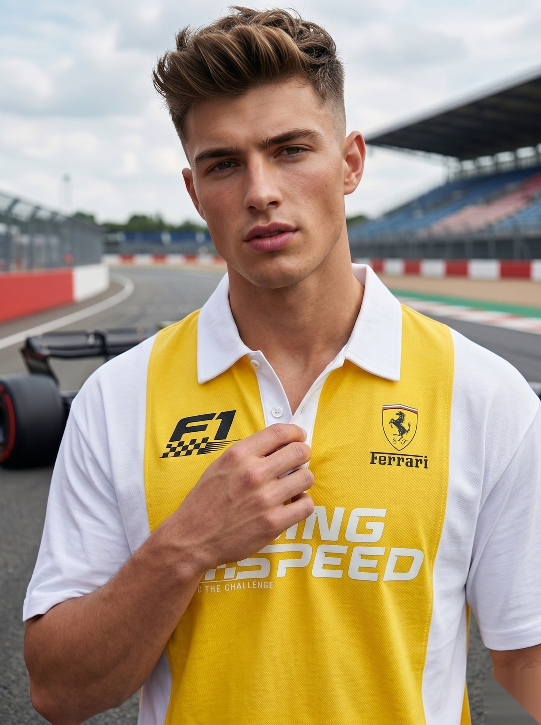 Racing-Inspired Polo T-Shirt