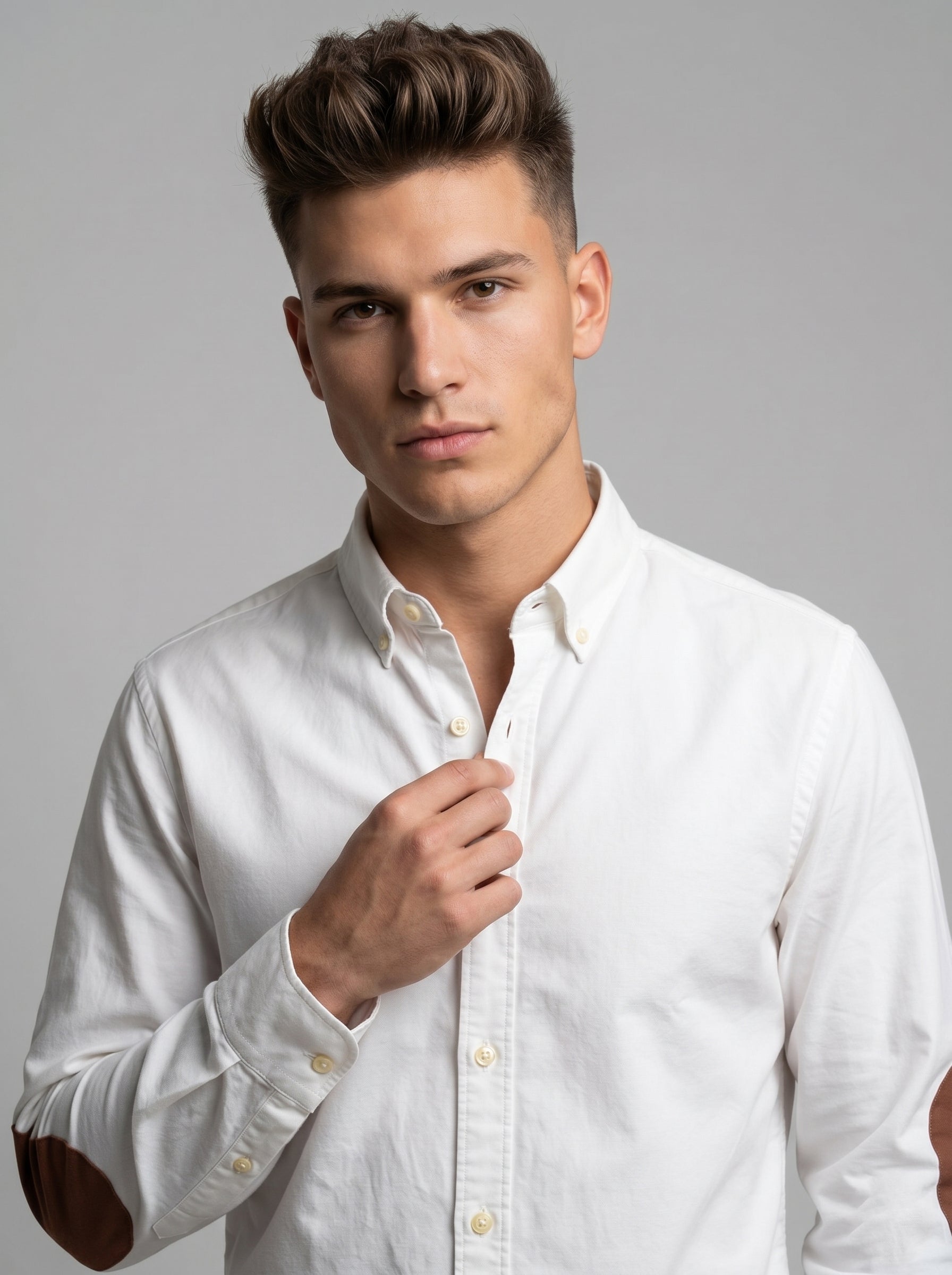 Snipes elbow patch shirt featuring a casual design with contrasting patches on the elbows, displayed on a neutral background.