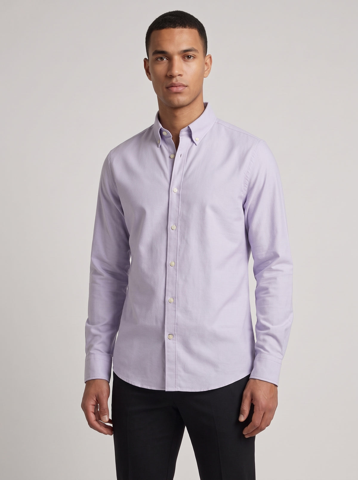 Men’s Solid Oxford Shirt – Full Sleeve Button-Down Collar