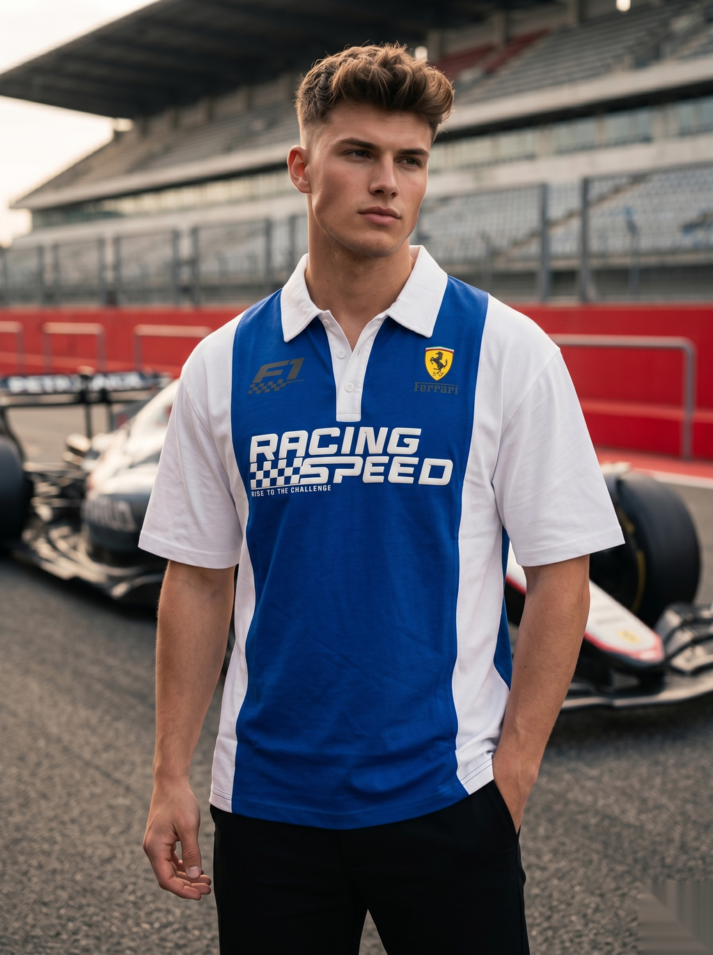 Racing-Inspired Polo T-Shirt