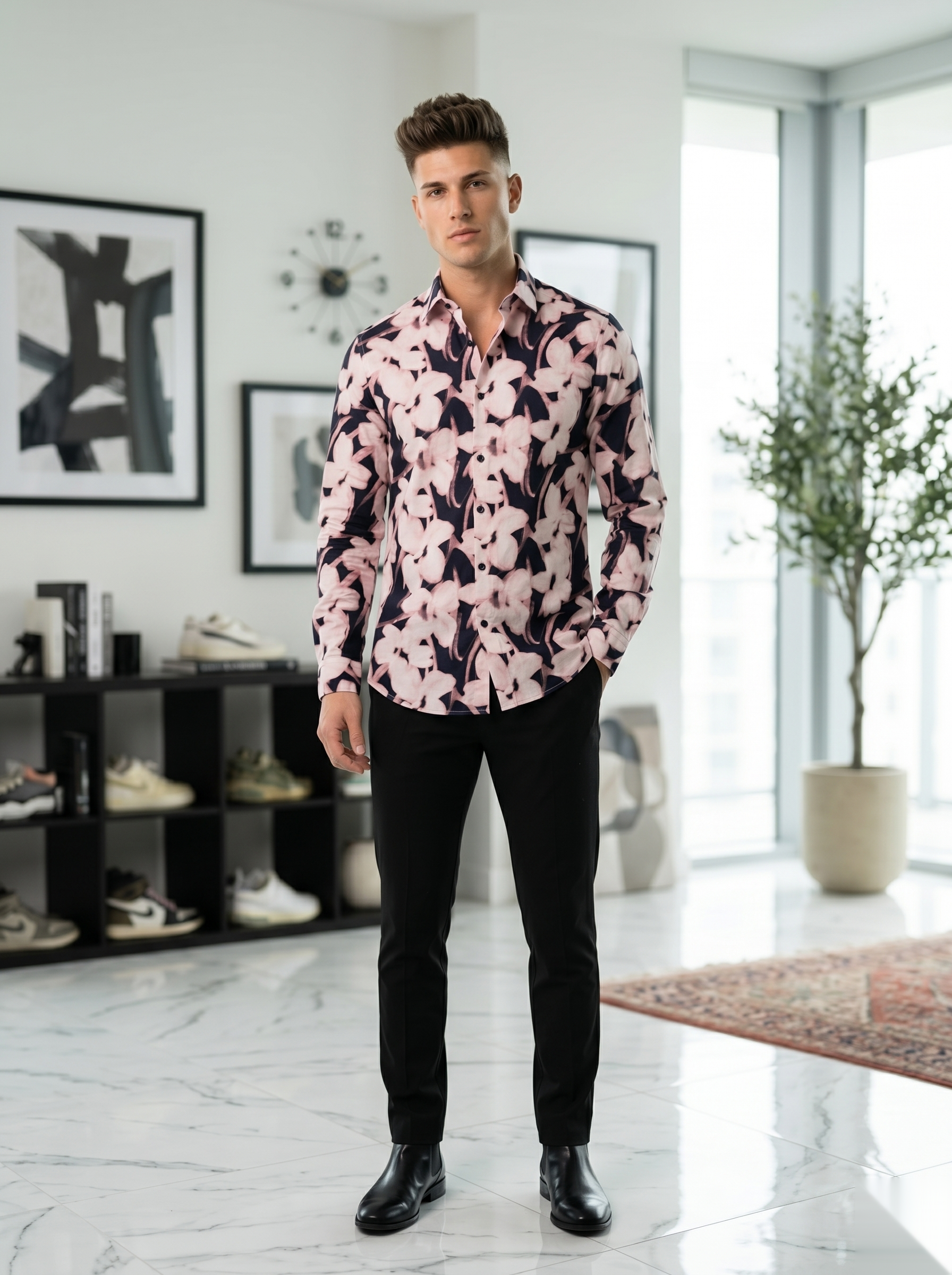 Digital Printed Shirts - Pink&Violet