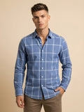 Blue and white checked shirt from Snipes featuring a classic striped pattern and button-front design.