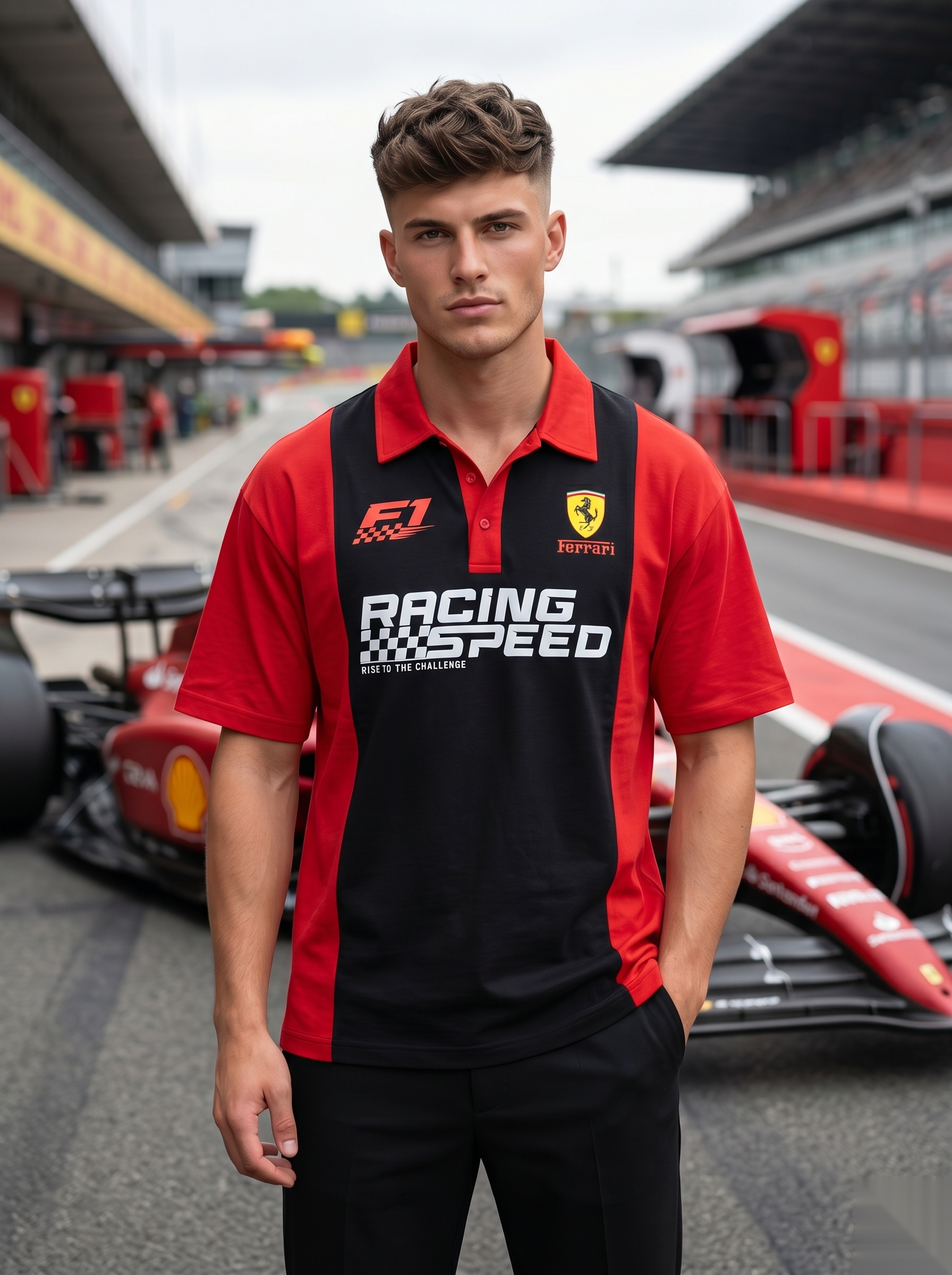 Racing-Inspired Polo T-Shirt