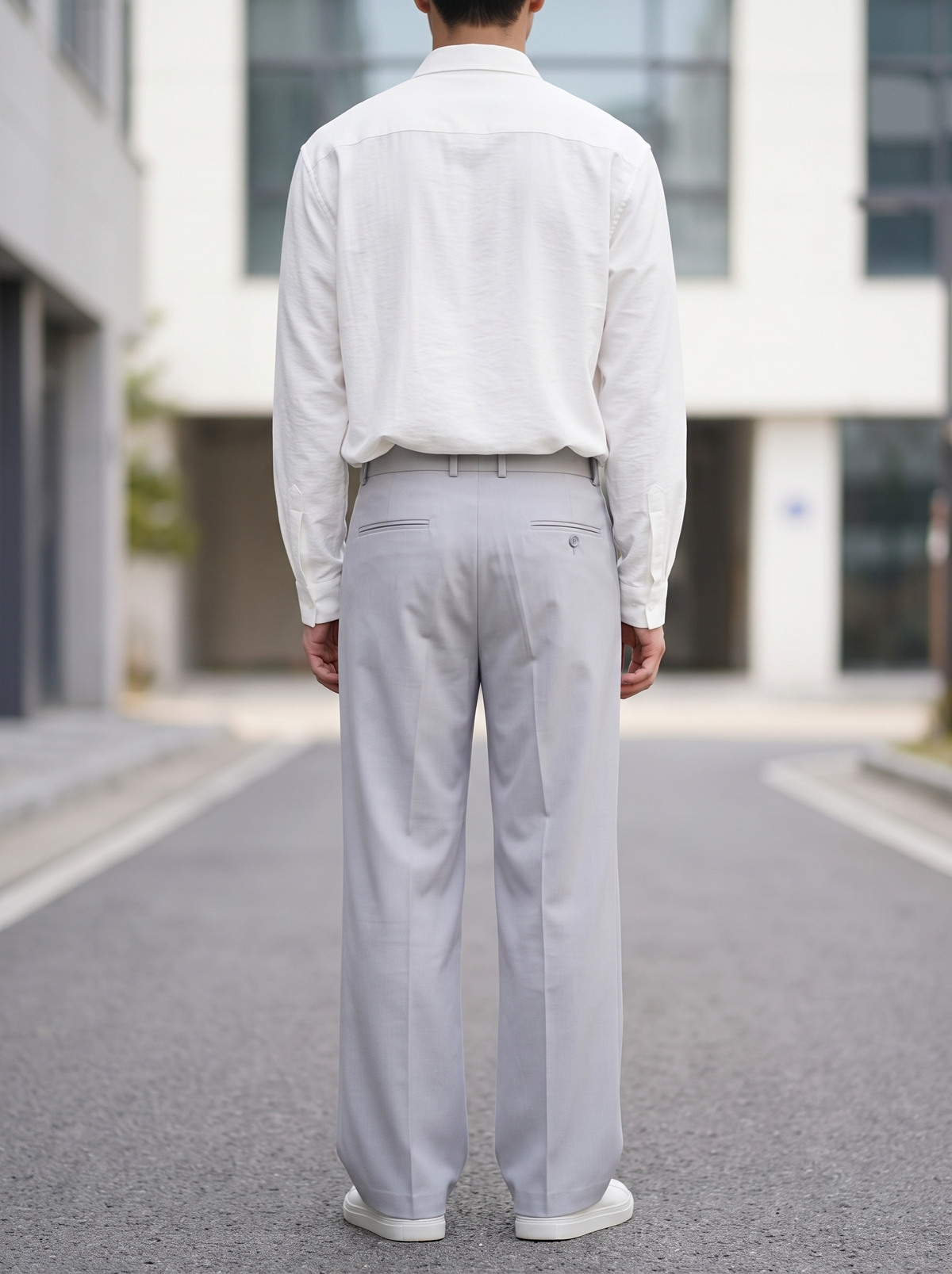 Men’s Korean Fit Pleated Wide Leg Formal Trousers