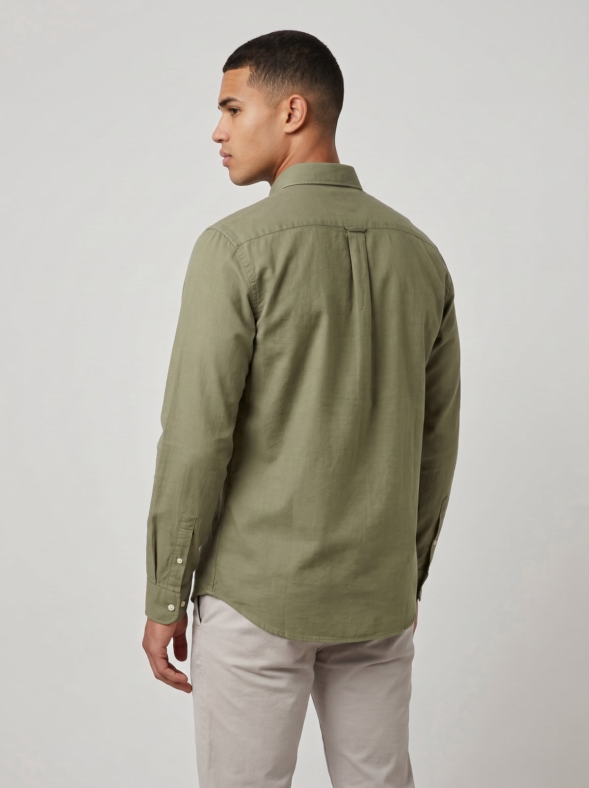 Men’s Solid Oxford Shirt – Full Sleeve Button-Down Collar
