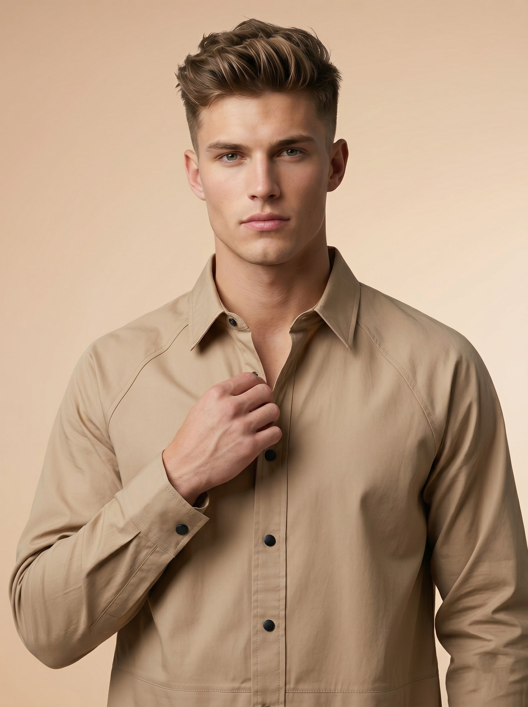 Snipes men's shacket with a casual shirt style, featuring a button-up design and a trendy, versatile look.