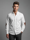 Snipes elbow patch shirt featuring a classic design with contrasting patches on the elbows, stylish and casual for everyday wear.