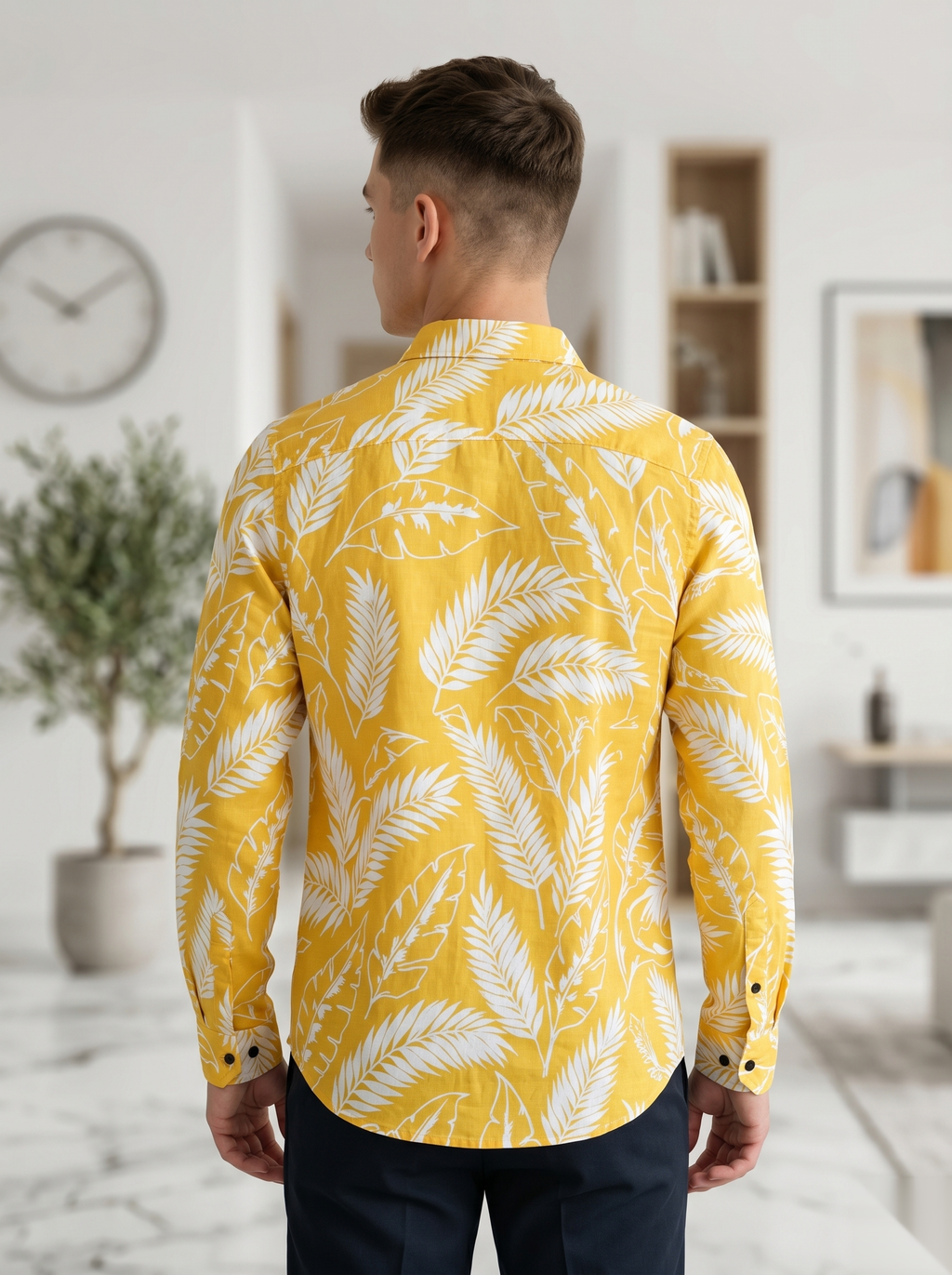Digital Printed Shirts - Yellow&White