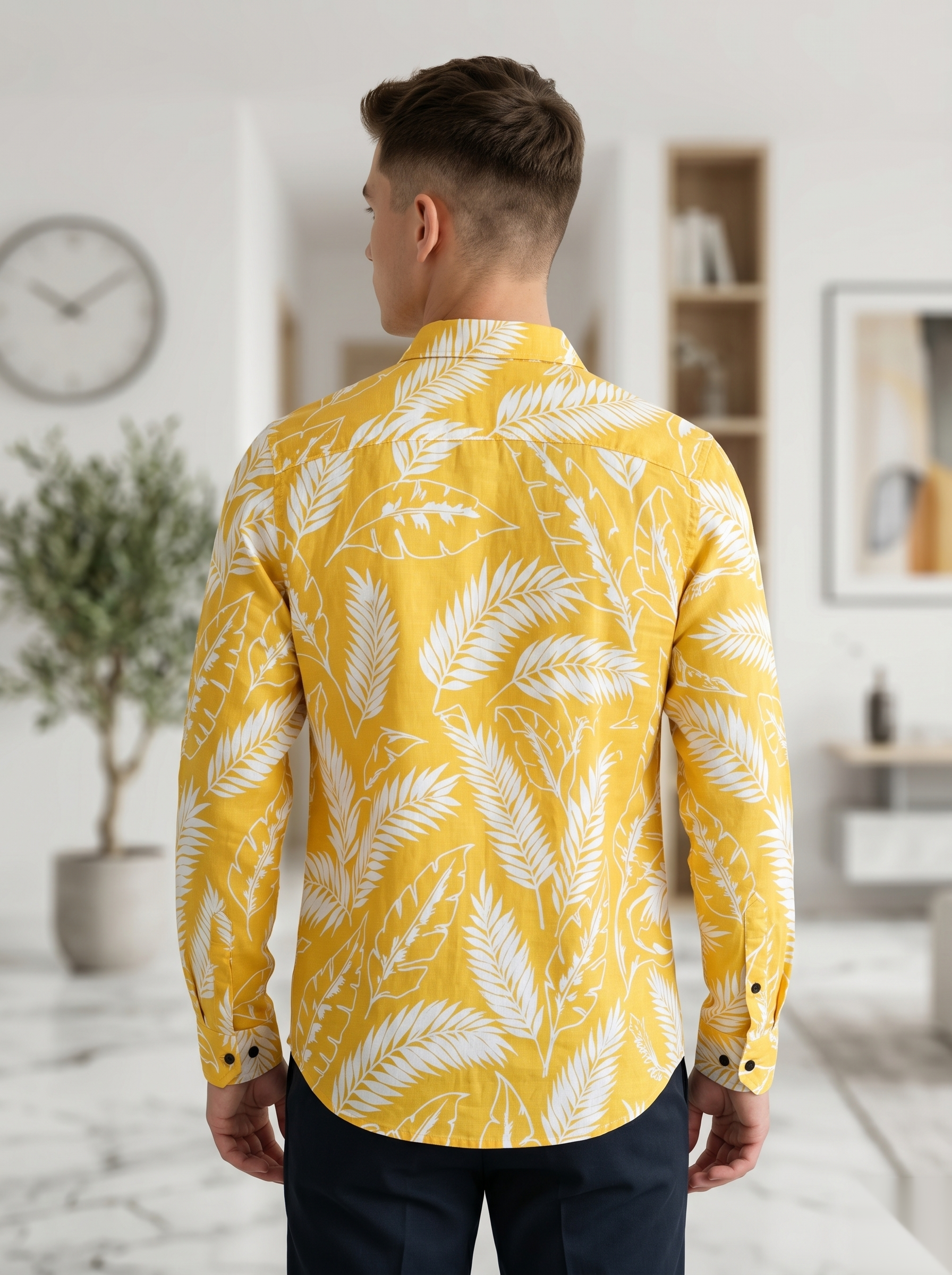 Digital Printed Shirts - Yellow&White