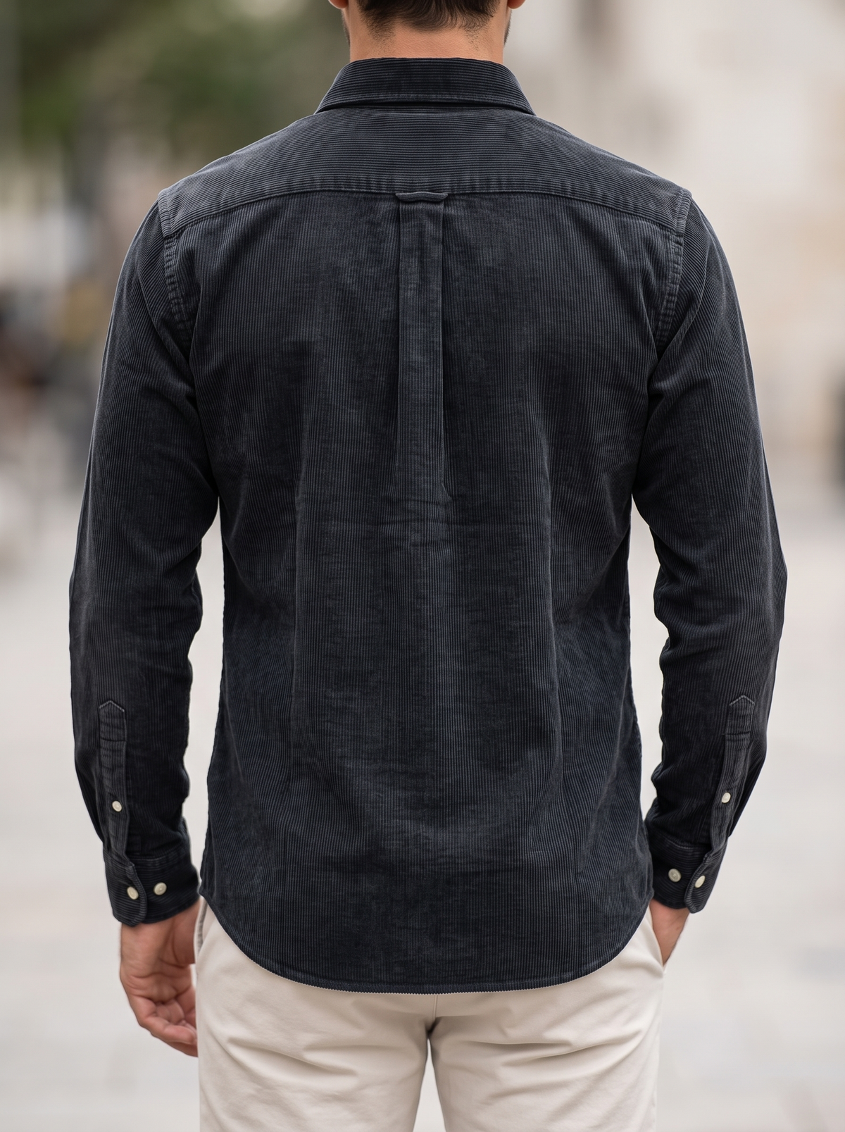 Men’s Corduroy Shirt with Button-Down Collar - Snipes