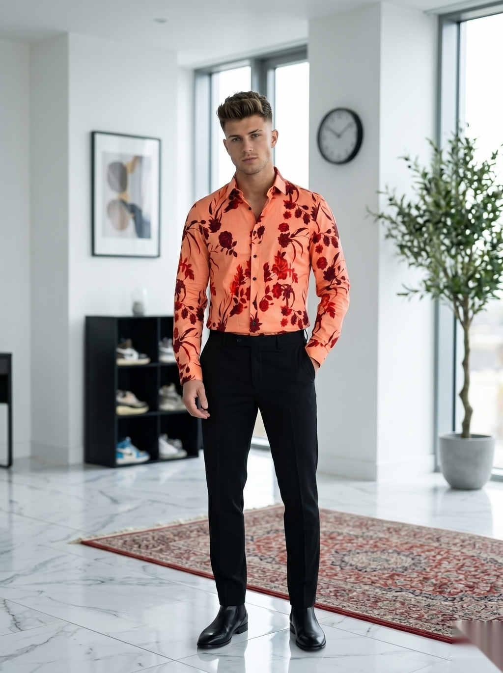 Digital Printed Shirts - Orange&Red