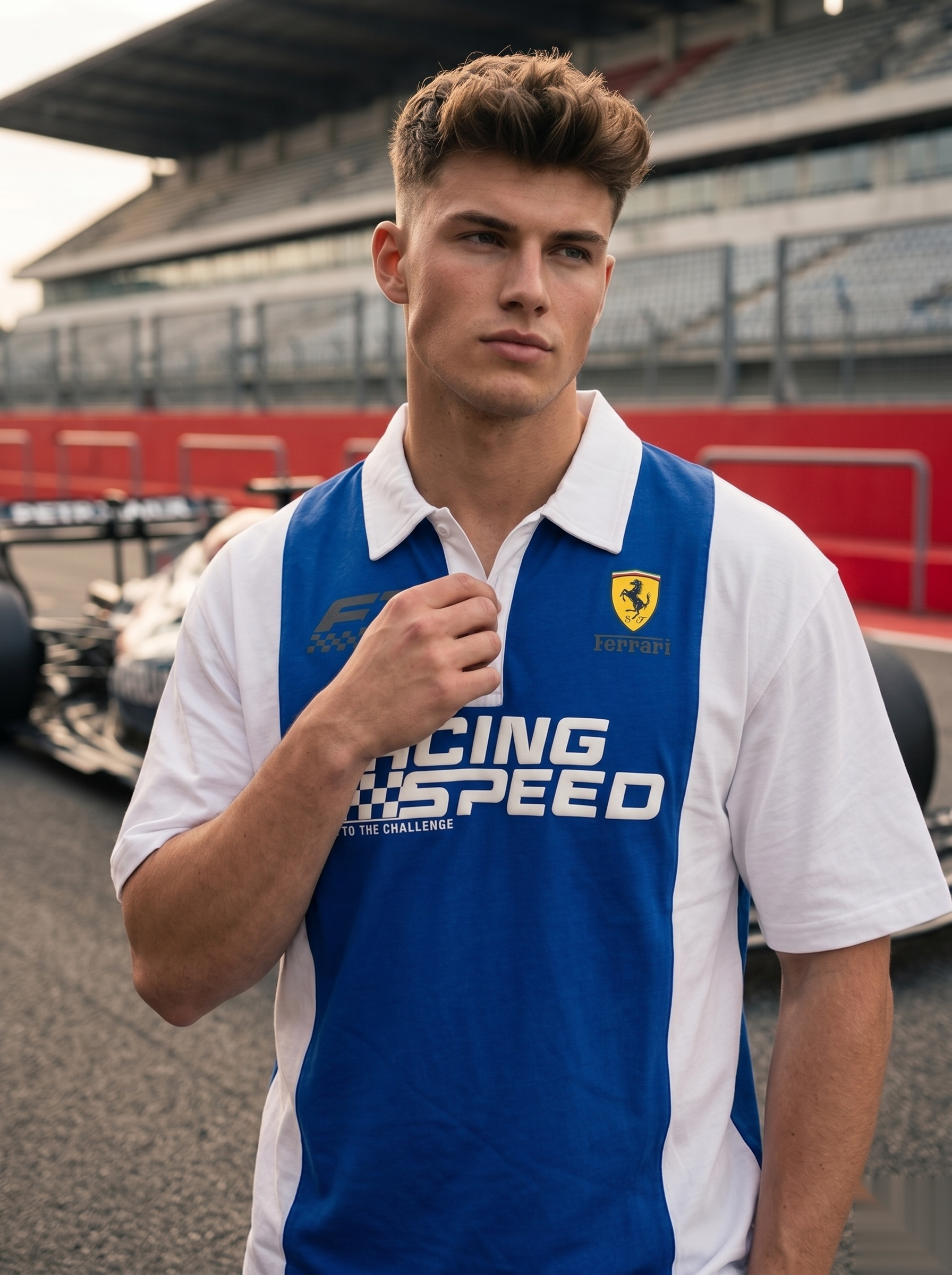 Racing-Inspired Polo T-Shirt