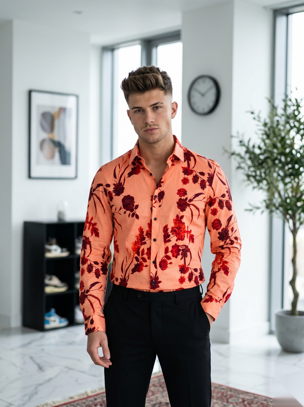 Digital Printed Shirts - Orange&Red