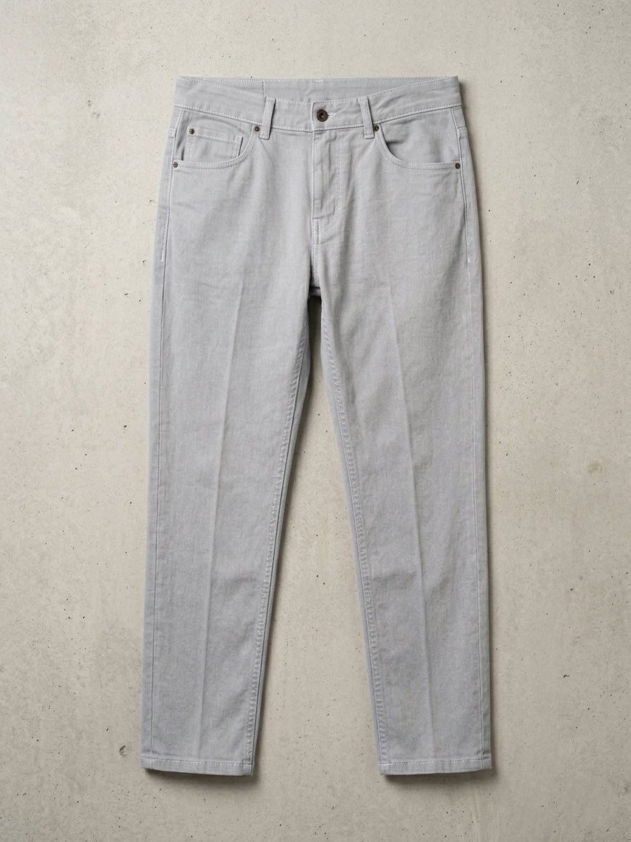 Snipes mom fit denim jeans displayed on a model, showcasing classic high-waisted style and light blue wash.
