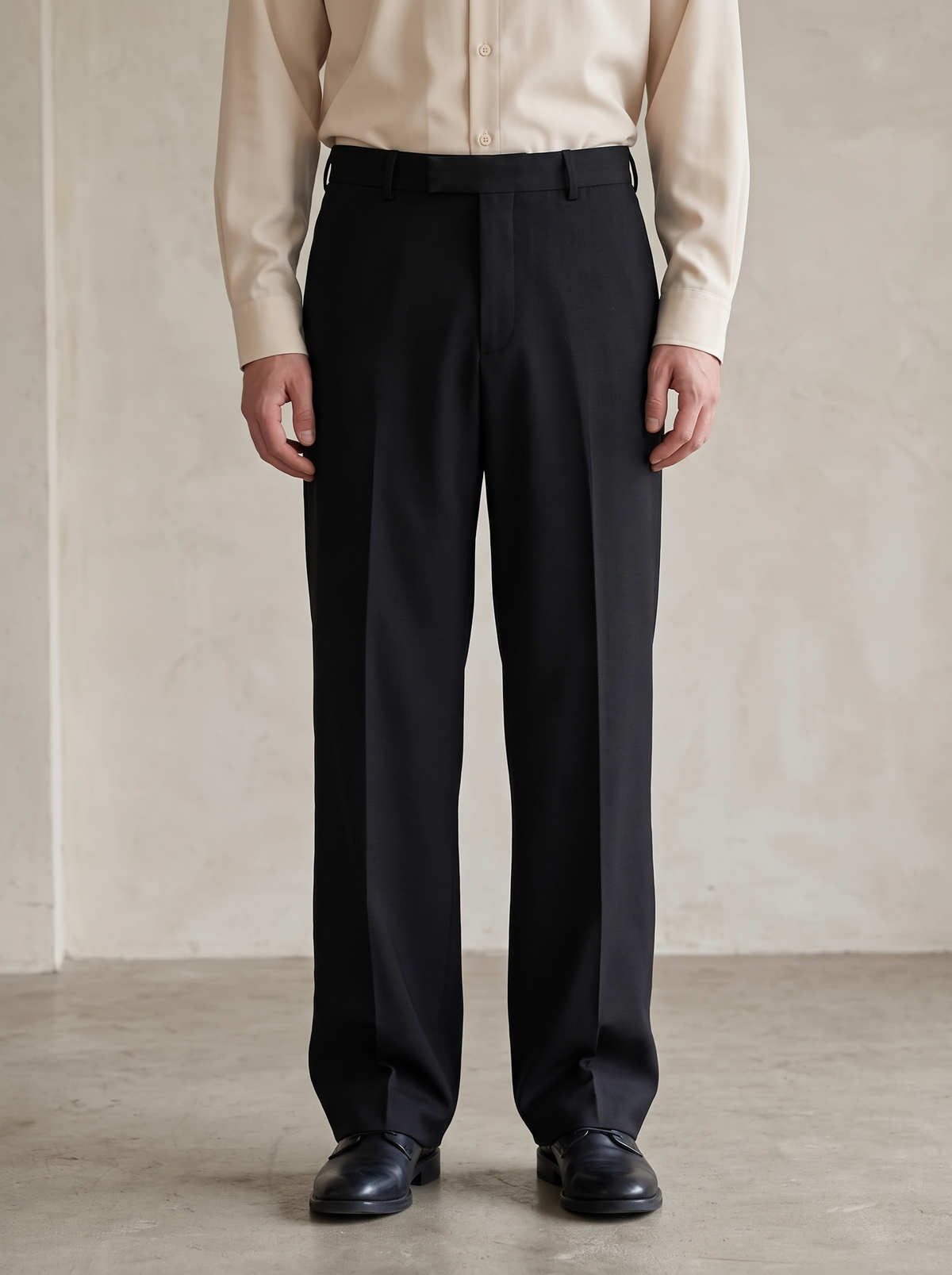 Men’s Korean Fit Pleated Wide Leg Formal Trousers