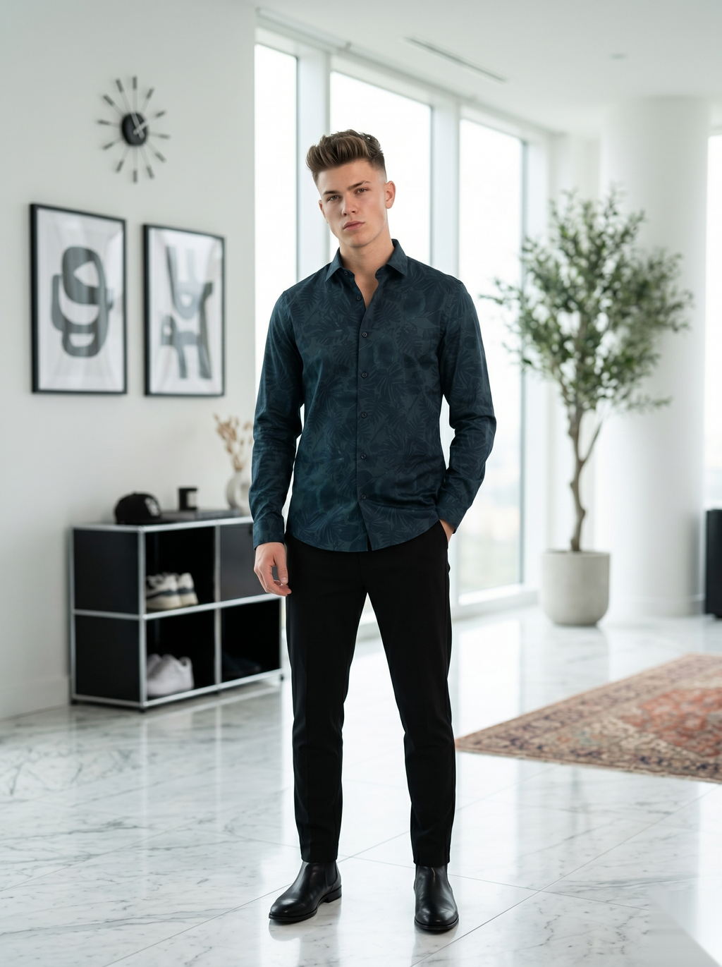 Digital Printed Shirts - Navy