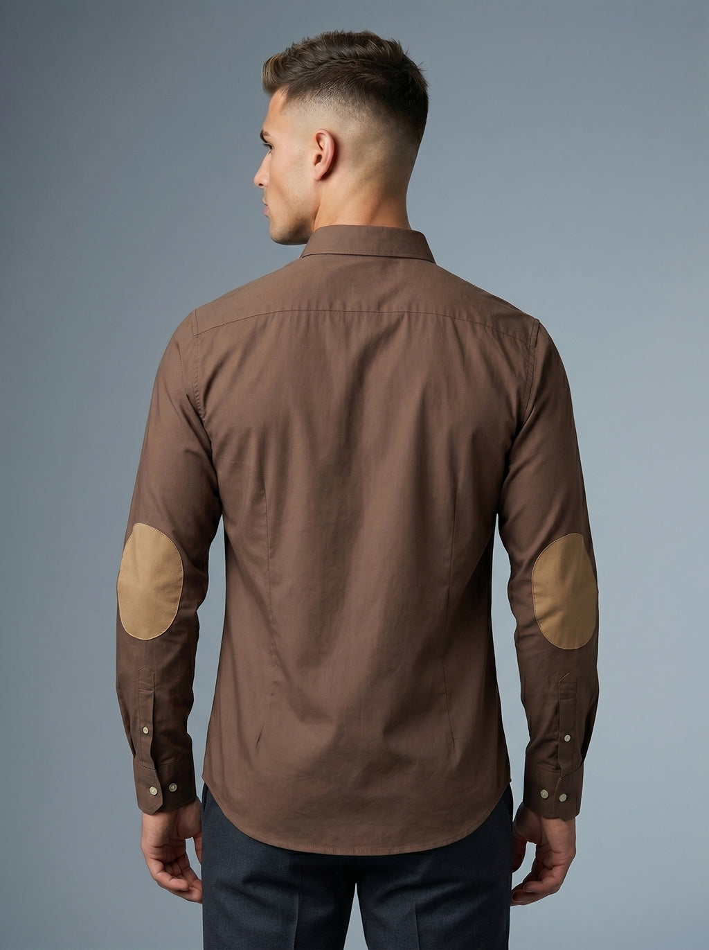 Snipes elbow patch shirt featuring a casual button-down design with contrasting patches on the elbows and a classic collar.