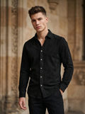 Snipes solid suede shirt in rich brown with classic collar and button-front design, displayed on a neutral background.