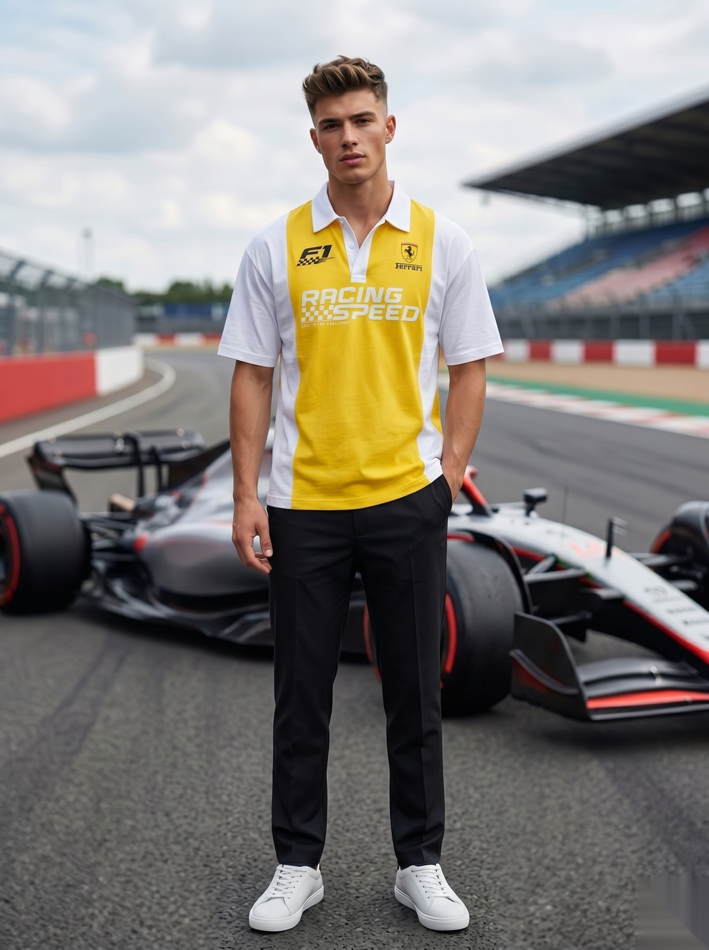 Racing-Inspired Polo T-Shirt