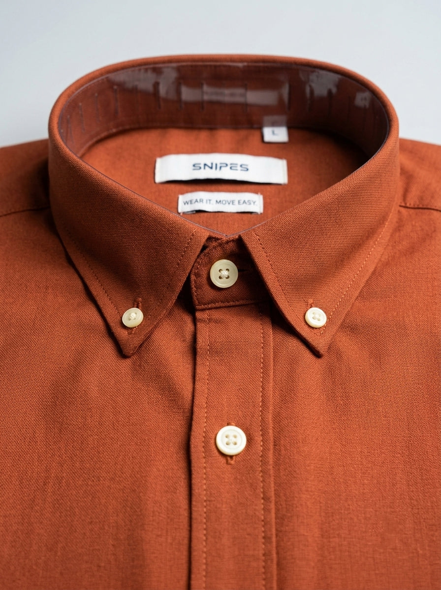 Men’s Solid Oxford Shirt – Full Sleeve Button-Down Collar