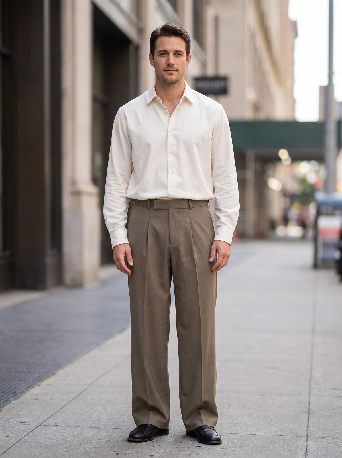 Snipes men's Korean fit pleated wide leg formal trousers in a tailored dark fabric and relaxed silhouette