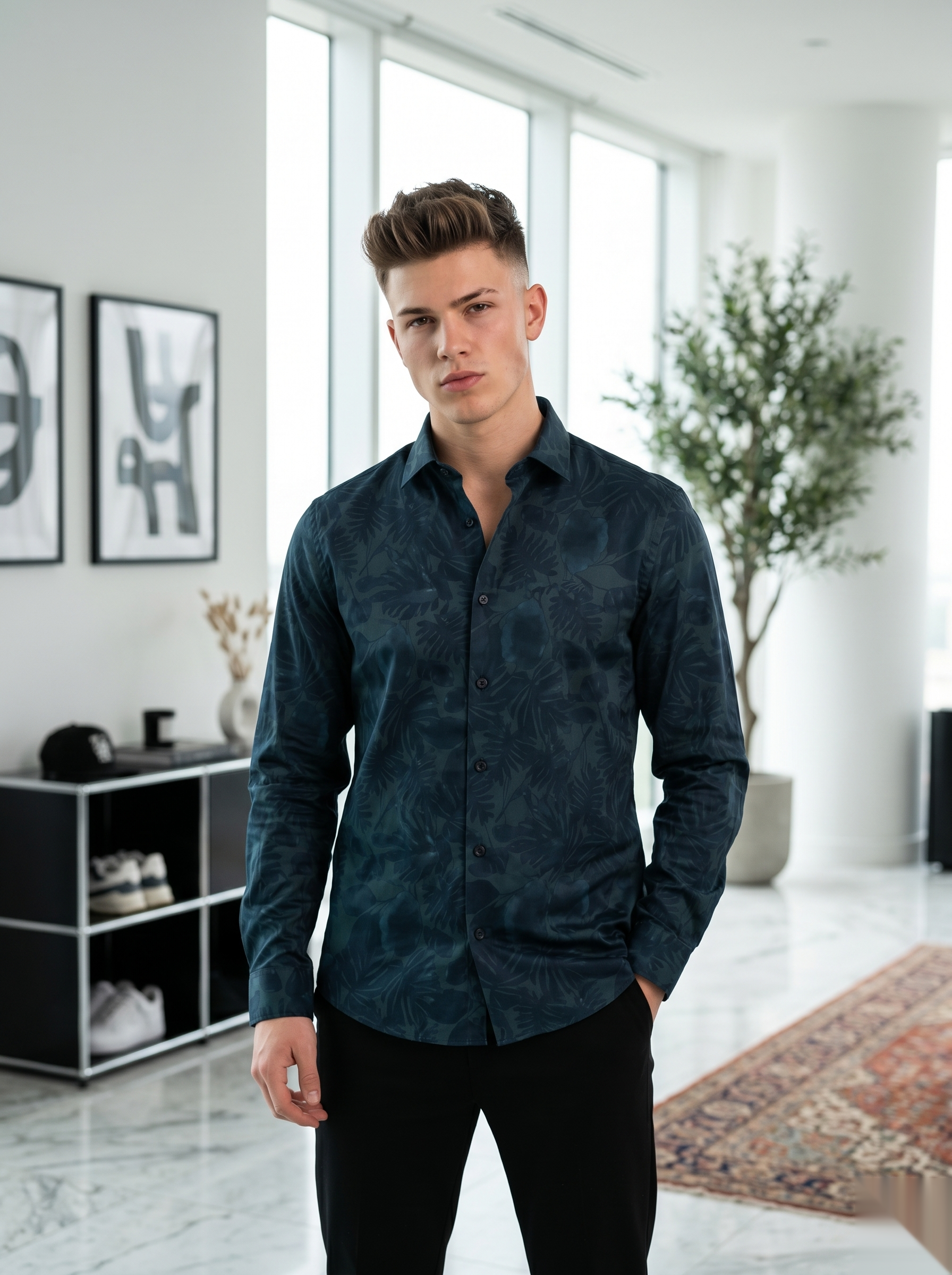 Digital Printed Shirts - Navy