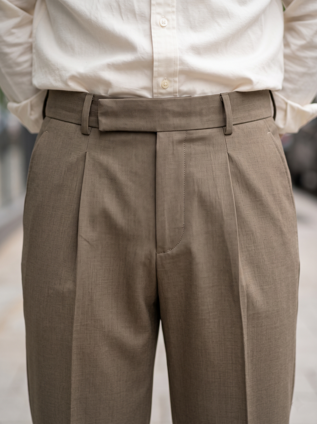 Men’s Korean Fit Pleated Wide Leg Formal Trousers