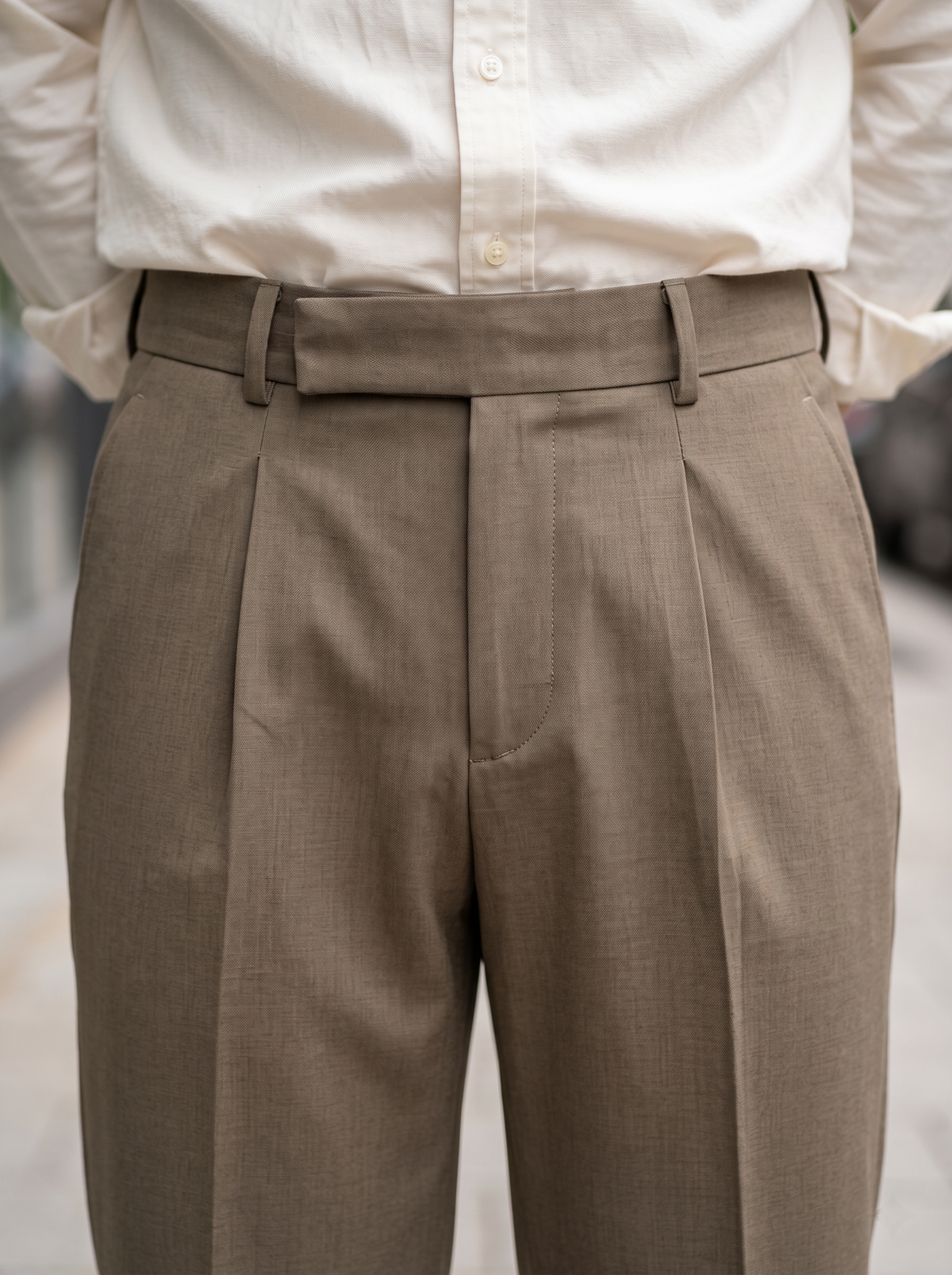 Men’s Korean Fit Pleated Wide Leg Formal Trousers