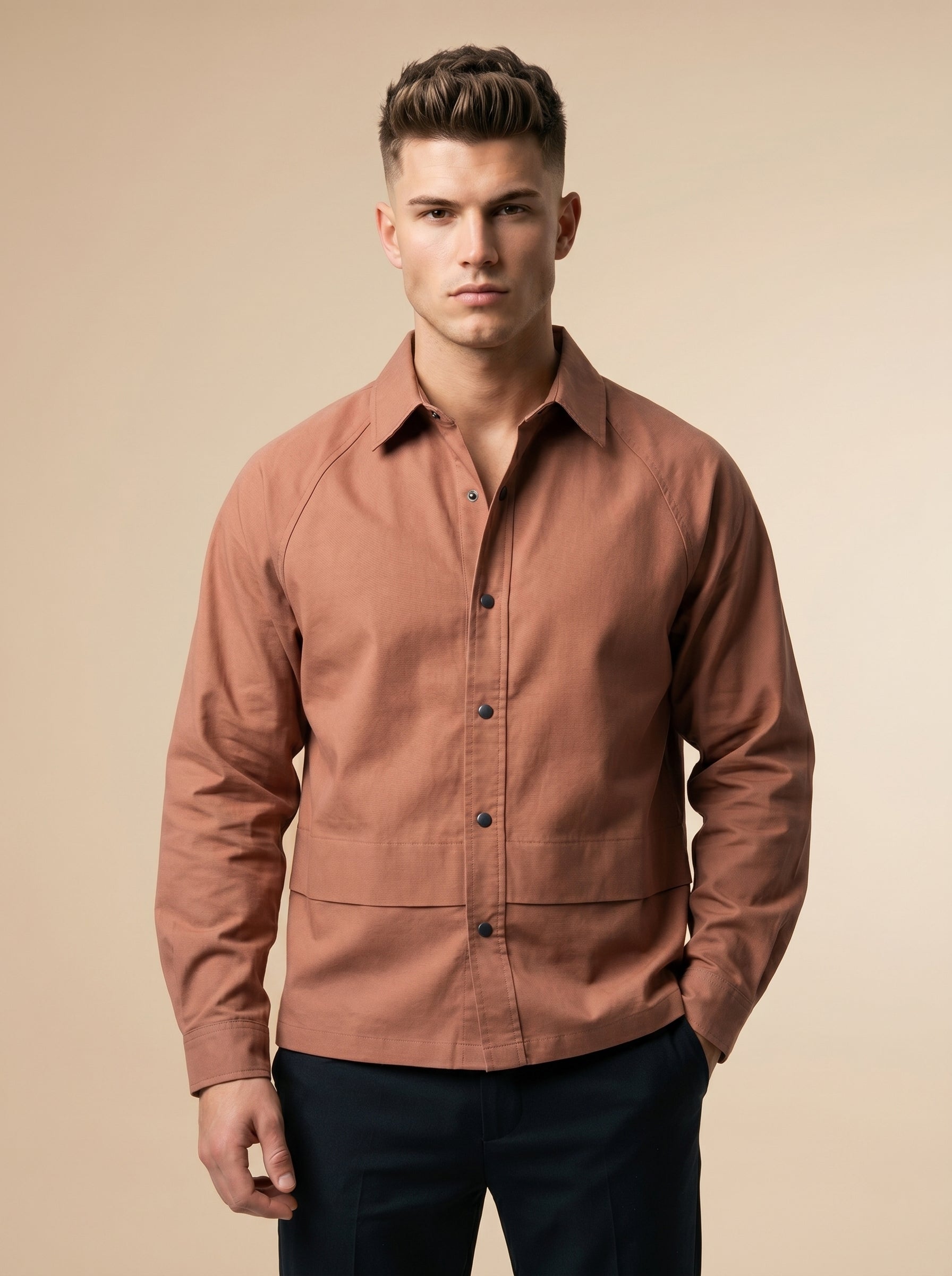 Snipes men's shacket with a stylish shirt design, featuring a comfortable fit and trendy look, shown in a Gemini-generated image.