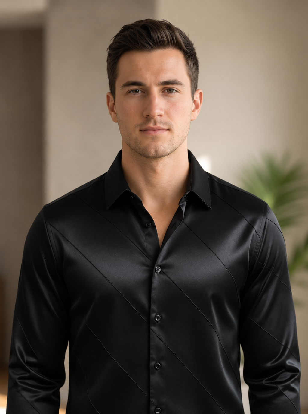 Men's Cross Stripes Club Wear Shirt