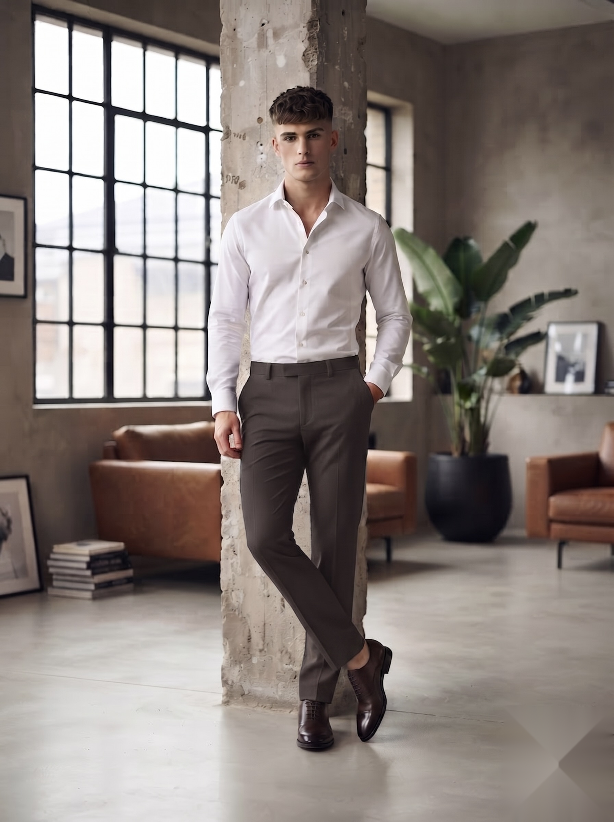 Snipes Lachka Fabric formal pants, tailored fit, dark color, with front pockets, suitable for business or formal occasions.