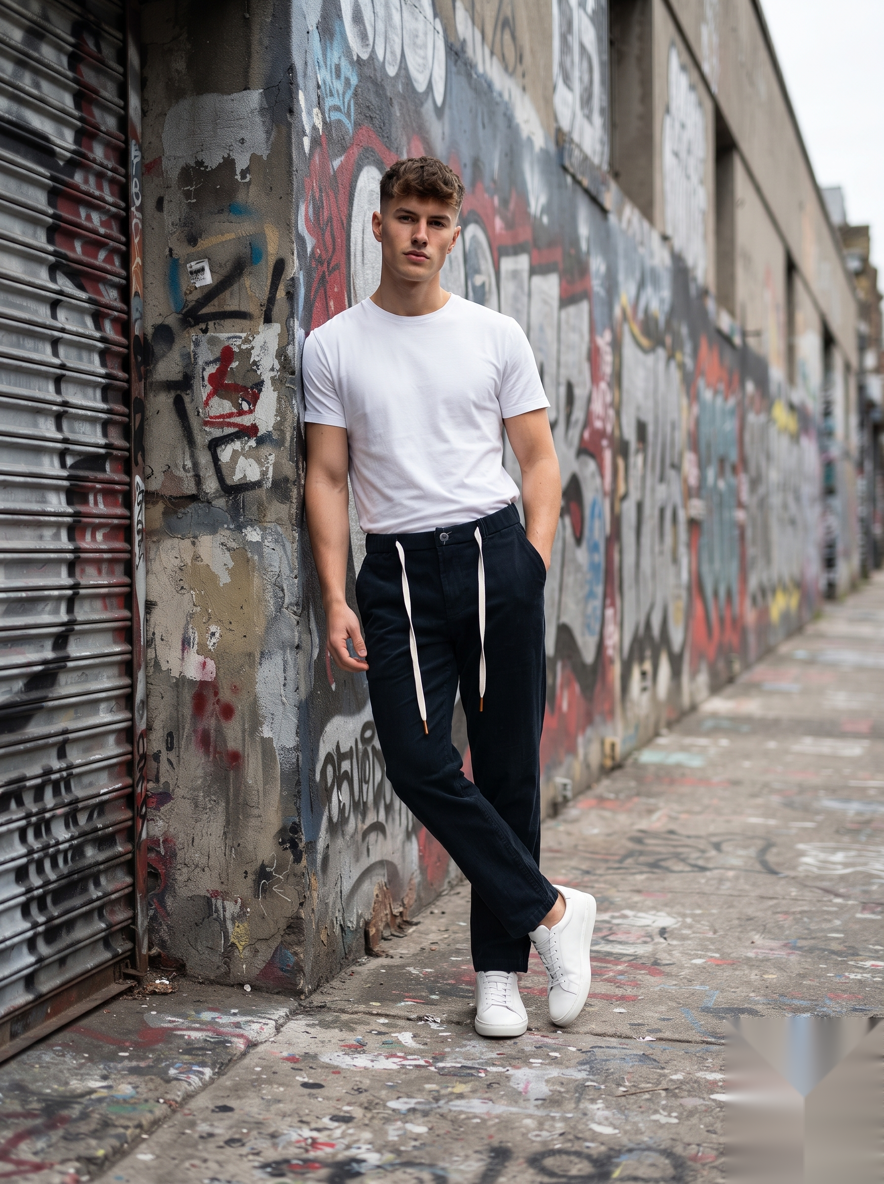 Drawstring Corduroy Trousers