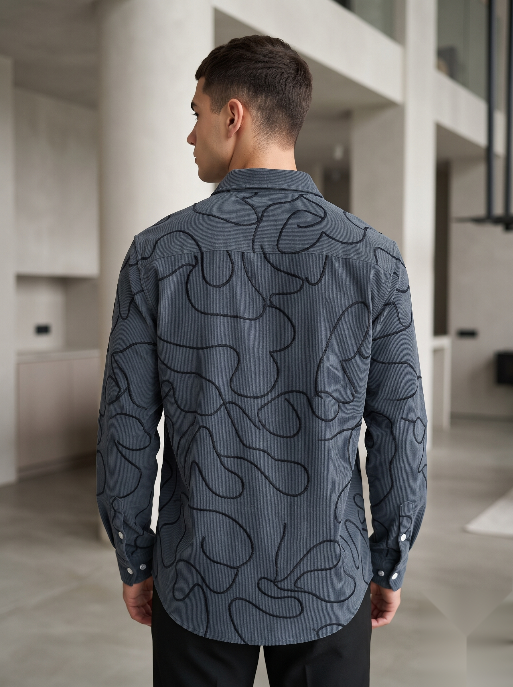 Embroidered Corduroy Shirt