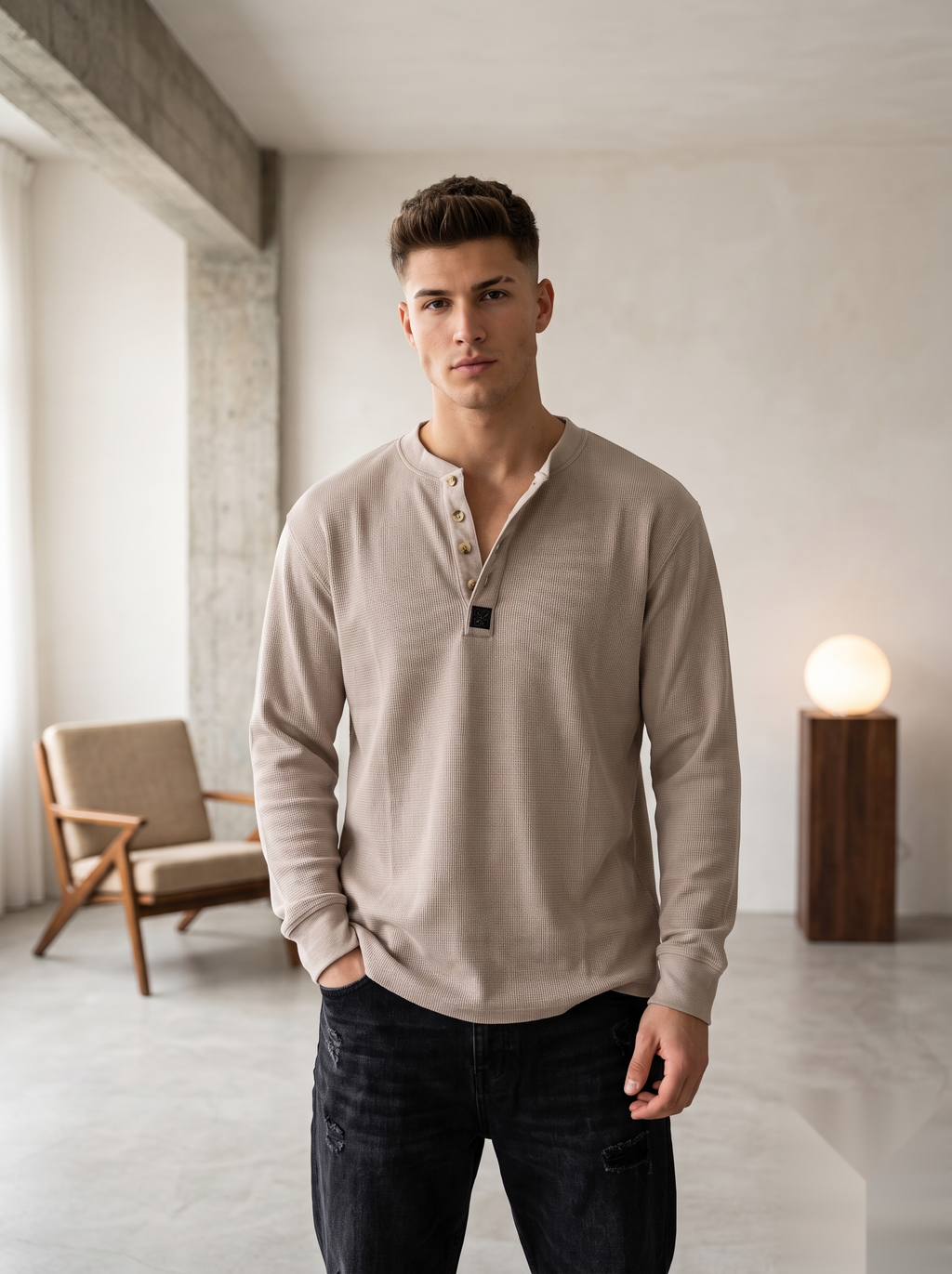 Henley Collar T-shirt