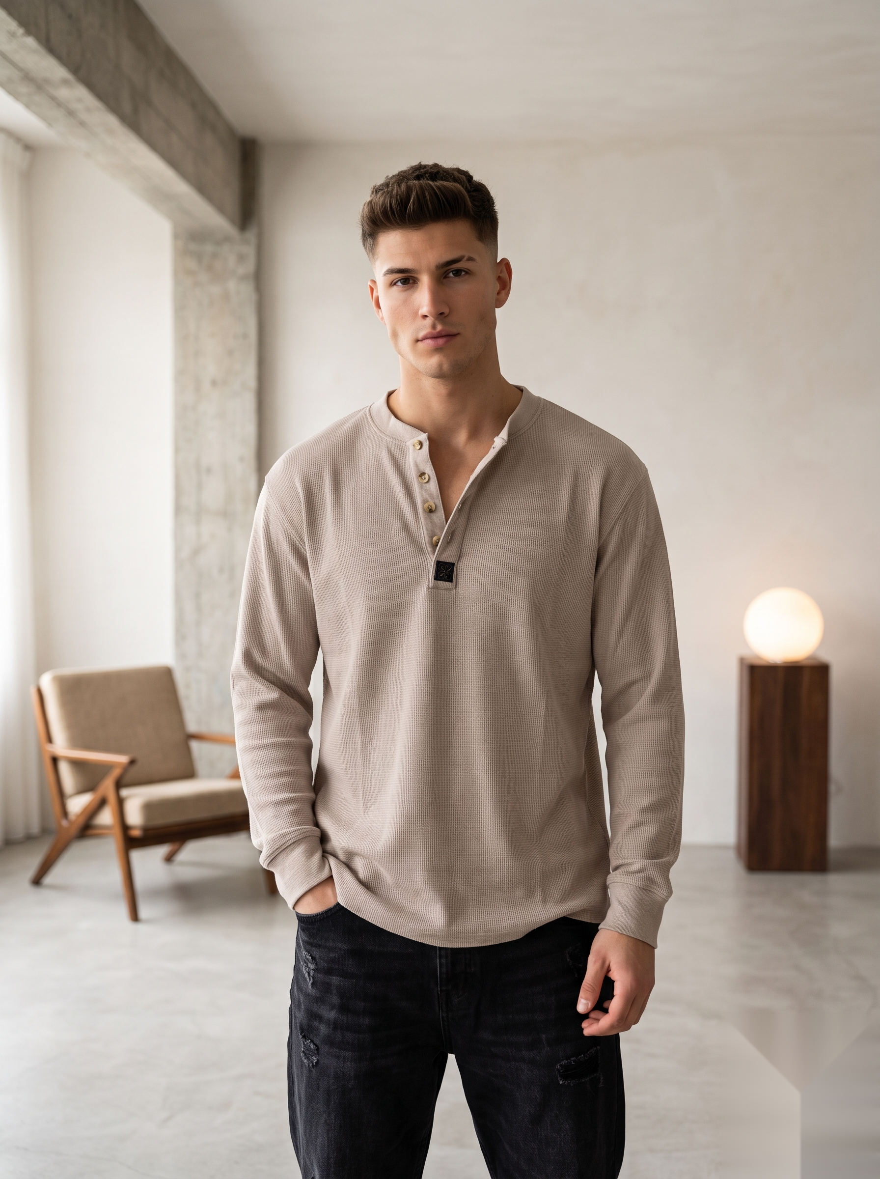 Henley Collar T-shirt