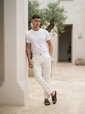 White Linen Pant - Regular Fit
