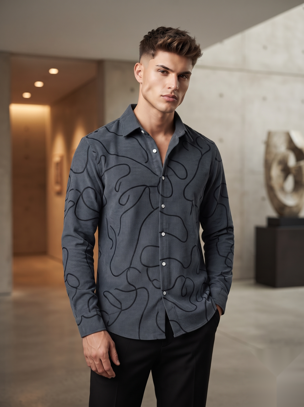 Embroidered Corduroy Shirt