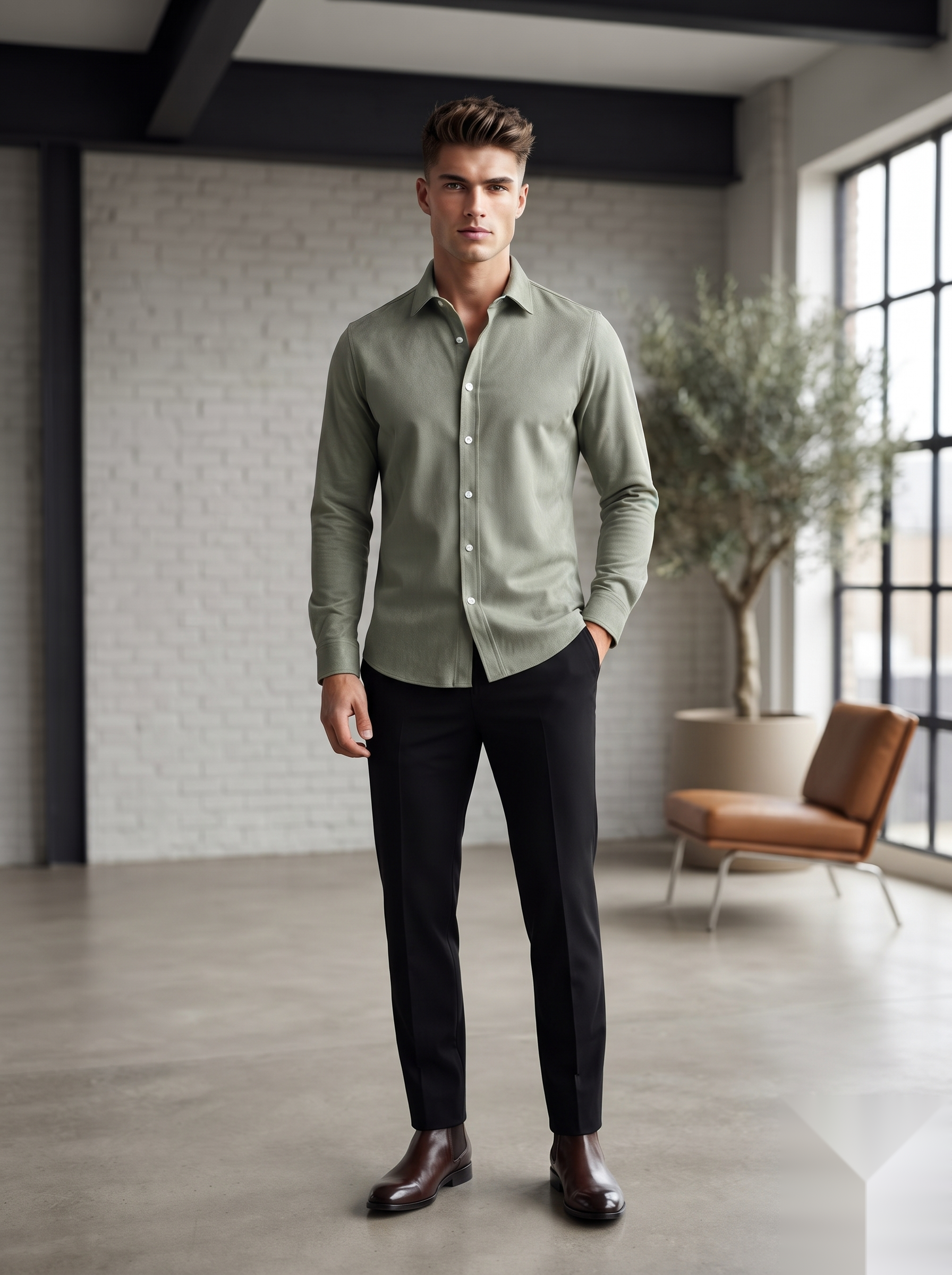 Suede Elbow Patch Shirts