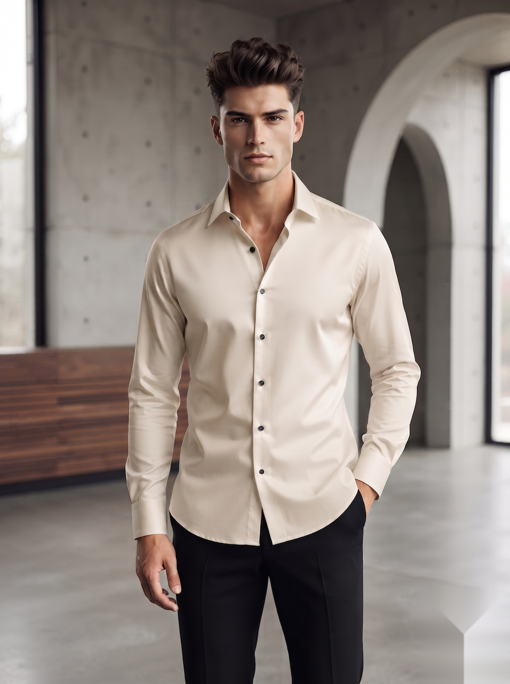 Men’s Lachka Plain Full-Sleeve Shirt - Snipes