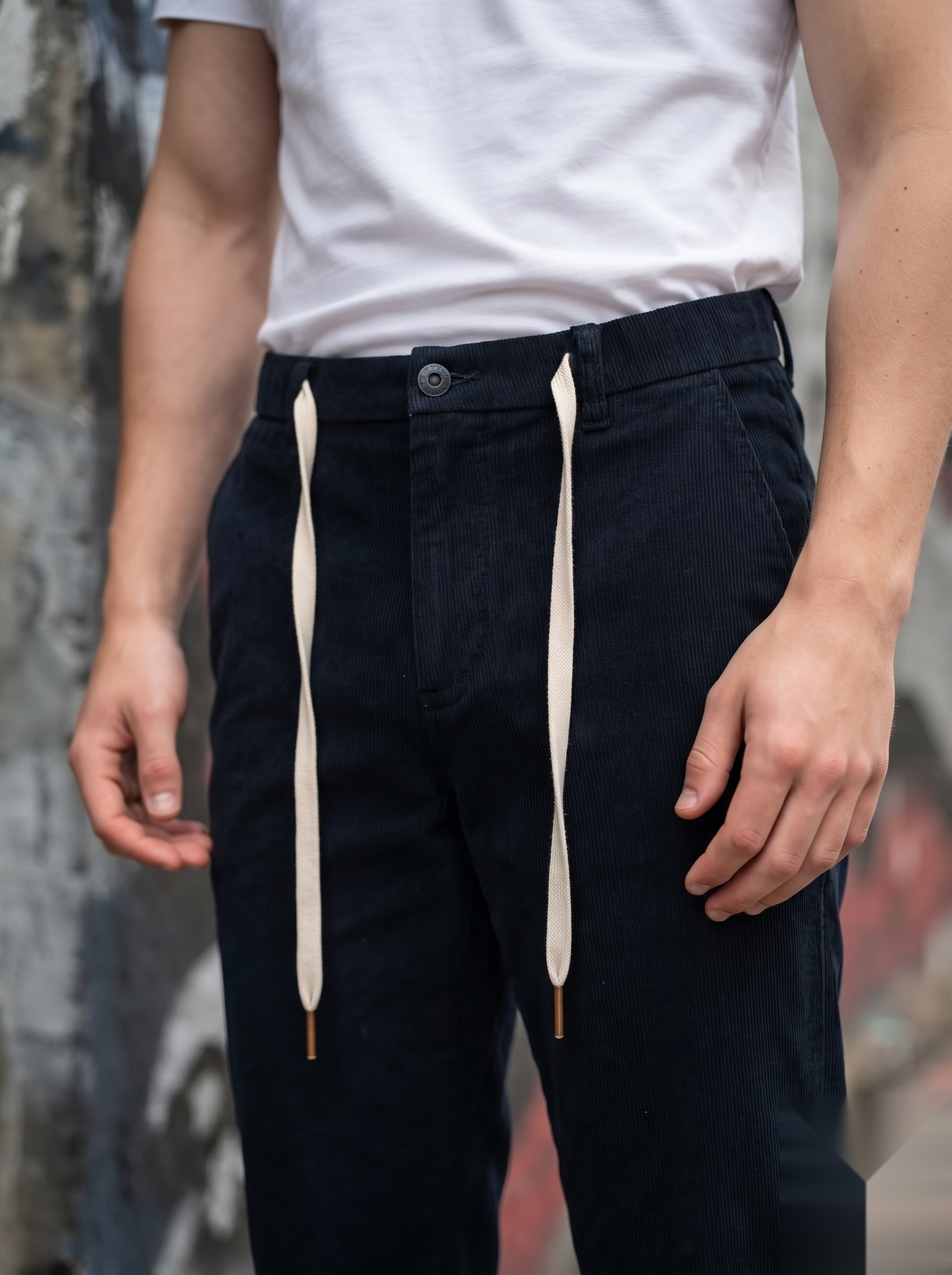 Drawstring Corduroy Trousers
