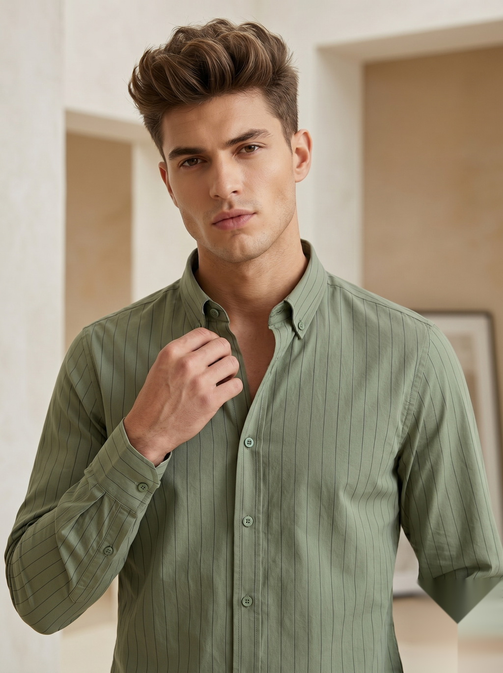 Button-Down Stripes Shirt